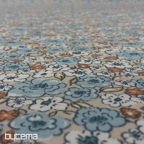 Tessuto di cotone KALMIA blu