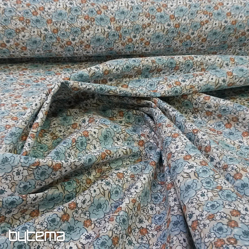 Tessuto di cotone KALMIA blu