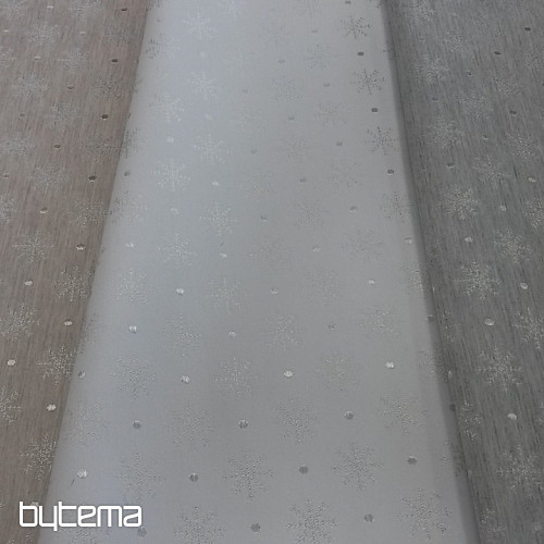 Tessuto decorativo natalizio per tovaglie Flake beige 002 larghezza 280