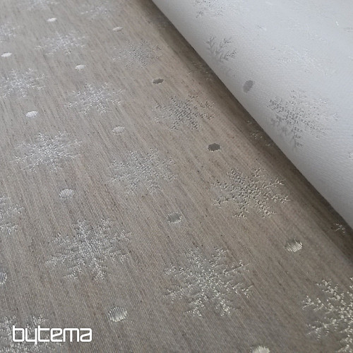 Tessuto decorativo natalizio per tovaglie Flake beige 002 larghezza 280