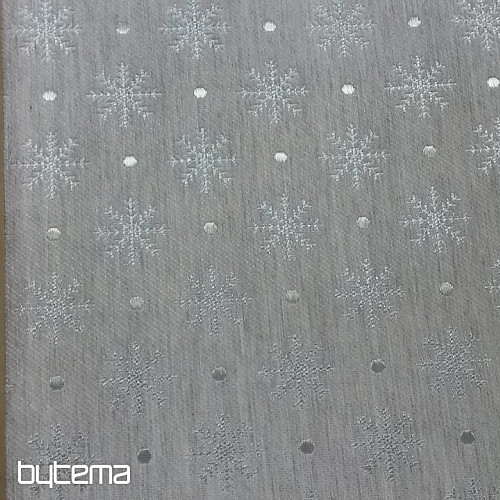 Tessuto decorativo natalizio per tovaglie Flake grigio 081 larghezza 280