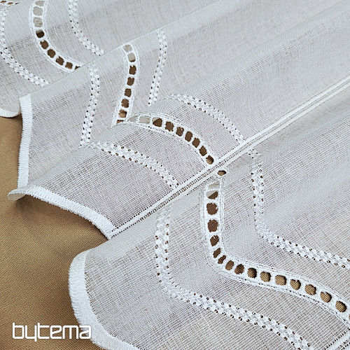 Tenda moderna ricamata V52 bianco panna