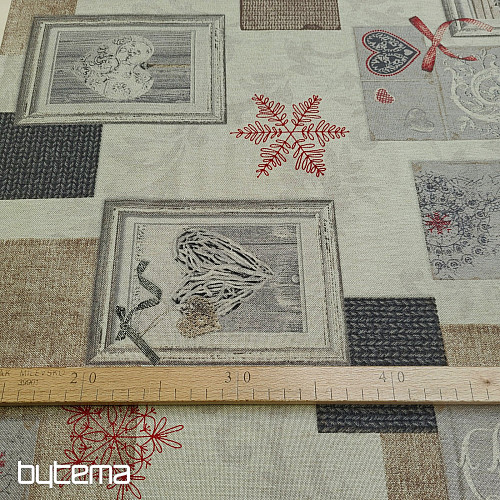 Tessuto decorativo natalizio CUORE PICTURE