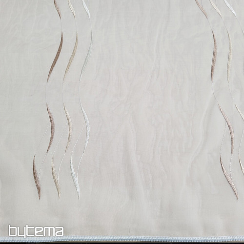 Tenda in voile con ricamo beige Gerster 195/0200