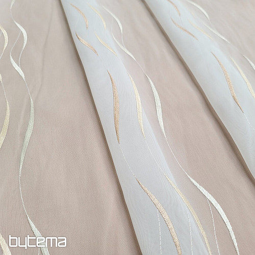 Tenda in voile con ricamo beige Gerster 195/0200