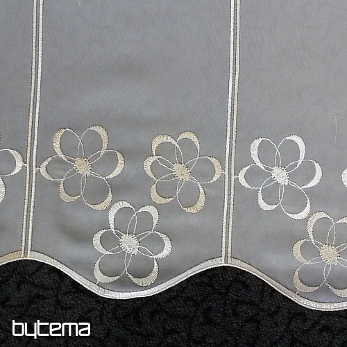Tenda in vetro colorato ricamato V2914 bianco