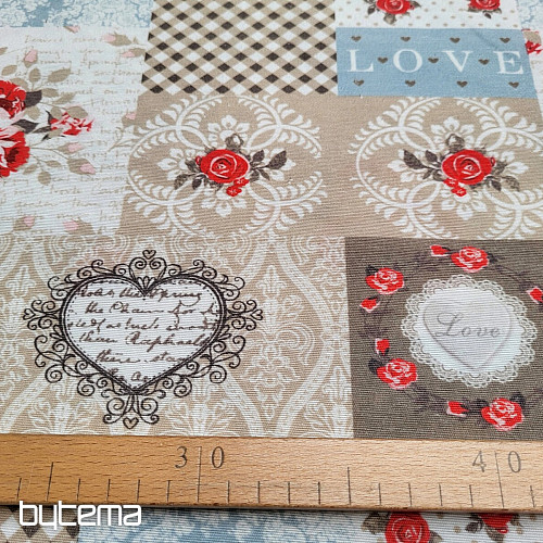Tessuto decorativo LIA patchwork beige