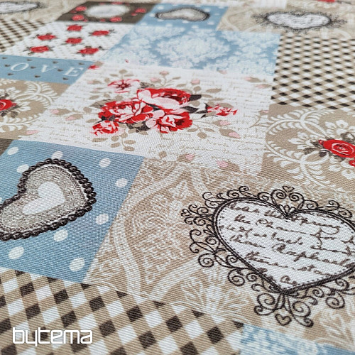 Tessuto decorativo LIA patchwork beige