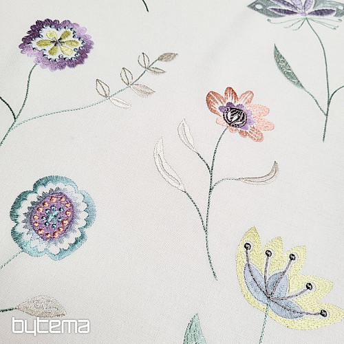 Tessuto decorativo ricamato con fiori RICHMOND viola