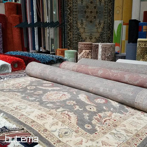 Tappeto di lusso in lana DJOBIE PATCH rosso