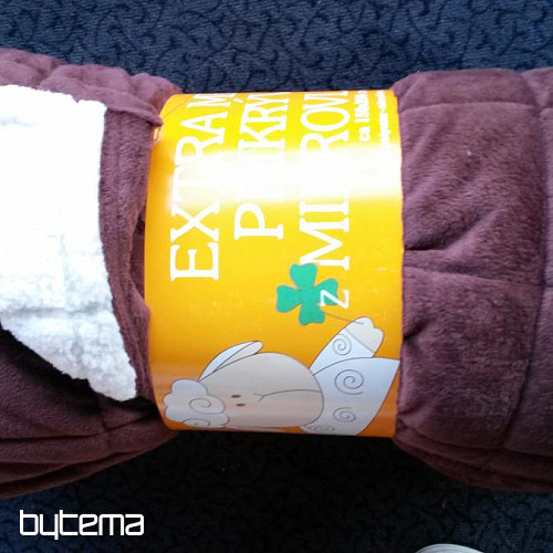 Coperta in microfibra EXTRA SOFT cucitura PECORA MARRONE