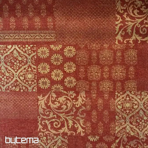 Tappeto di lusso in lana DJOBIE PATCH rosso