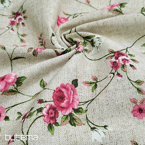 Tessuto decorativo Fiori RAME rosa