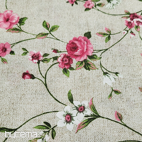 Tessuto decorativo Fiori RAME rosa
