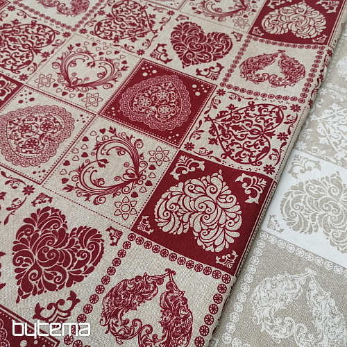 Tessuto decorativo AMORE GRANATO rosso