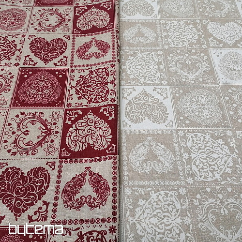 Tessuto decorativo AMORE GRANATO rosso
