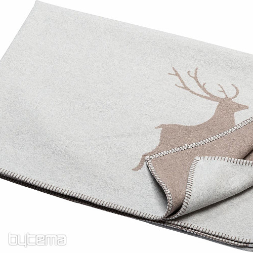 Coperta in cotone DF SYLT JELEN grigio chiaro