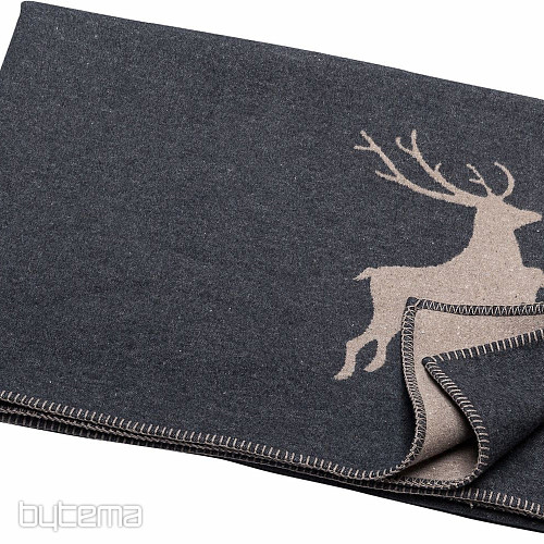 Coperta in cotone DF SYLT DEER ANTRACITE