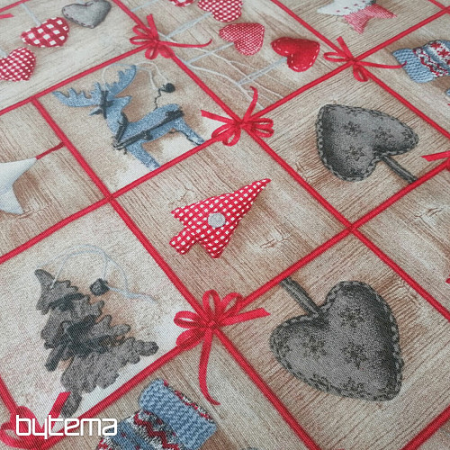 Tessuto decorativo COUNTRY Natale marrone