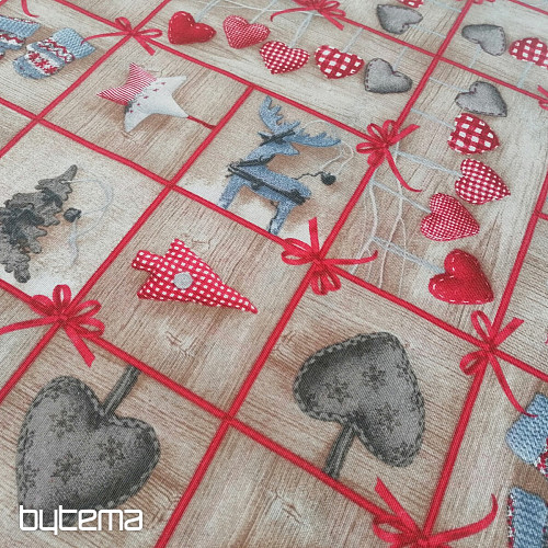 Tessuto decorativo COUNTRY Natale marrone