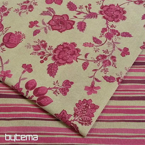 Tessuto decorativo INDI strisce rosa