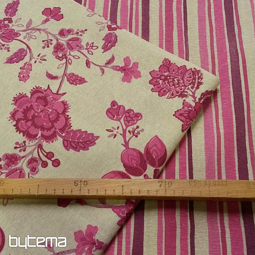 Tessuto decorativo INDI strisce rosa