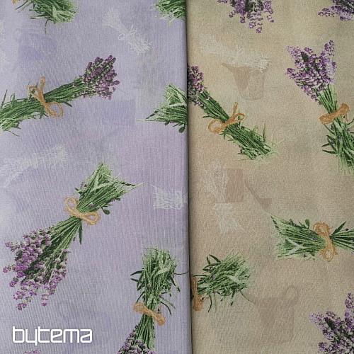 Tessuto decorativo bouquet LAVANDA LILLA