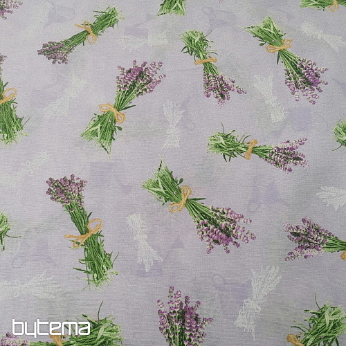 Tessuto decorativo bouquet LAVANDA LILLA