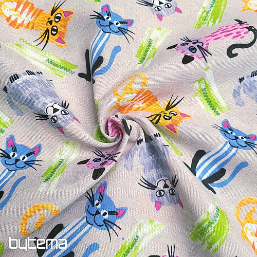Tessuto decorativo GATTI MULTICOLORE
