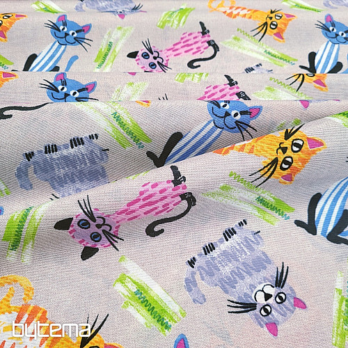 Tessuto decorativo GATTI MULTICOLORE