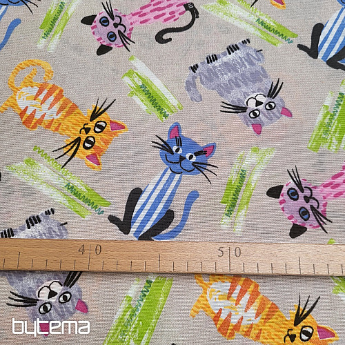 Tessuto decorativo GATTI MULTICOLORE