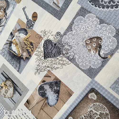 Tessuto decorativo HEART SHABBY beige