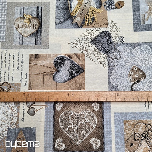 Tessuto decorativo HEART SHABBY beige