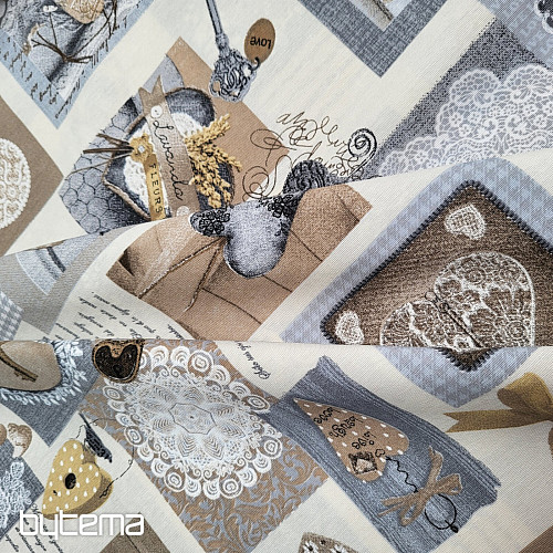 Tessuto decorativo HEART SHABBY beige