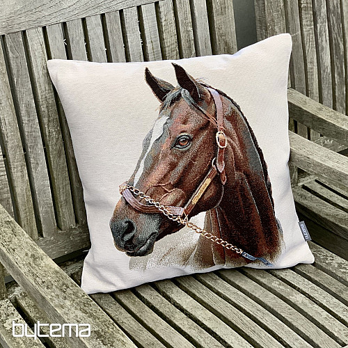 Fodera per cuscino gobelin CAVALLO MARRONE