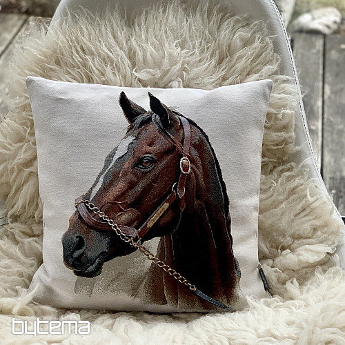 Fodera per cuscino gobelin CAVALLO MARRONE