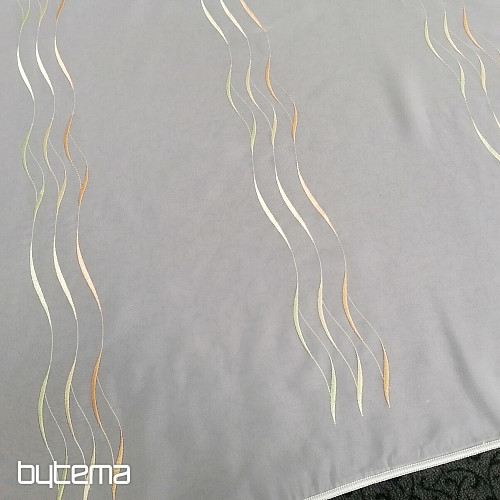 Tenda in voile con ricamo Gerster verde, giallo, arancione 195/0057/70
