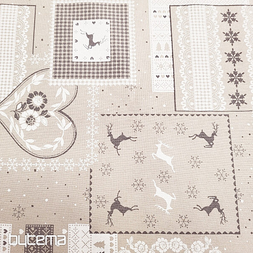 Tessuto decorativo natalizio CASA grigio
