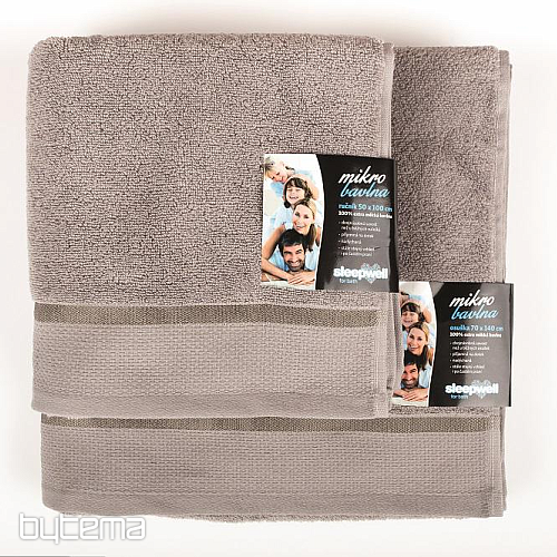 Asciugamano e telo da bagno MIKRO grigio-marrone
