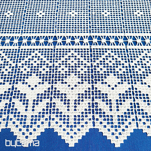 Tenda in vetro colorato all&#39;uncinetto Gerster 11291 bianco