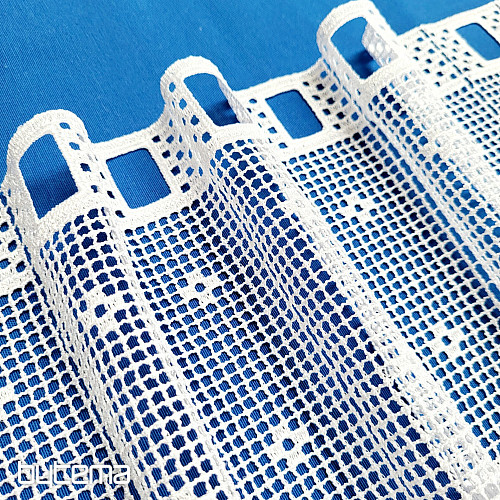 Tenda in vetro colorato all&#39;uncinetto Gerster 11291 bianco