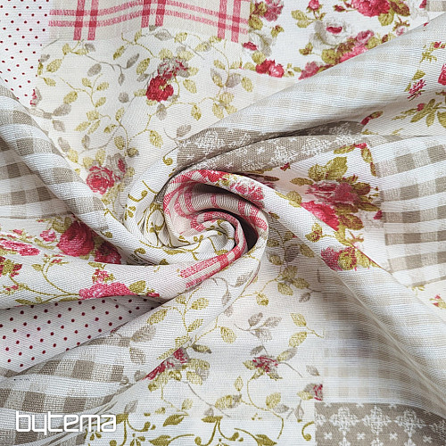 Tessuto decorativo patchwork ROSE MARTA