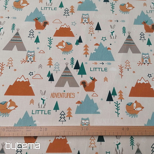 PICCOLE AVVENTURE tessuto di cotone