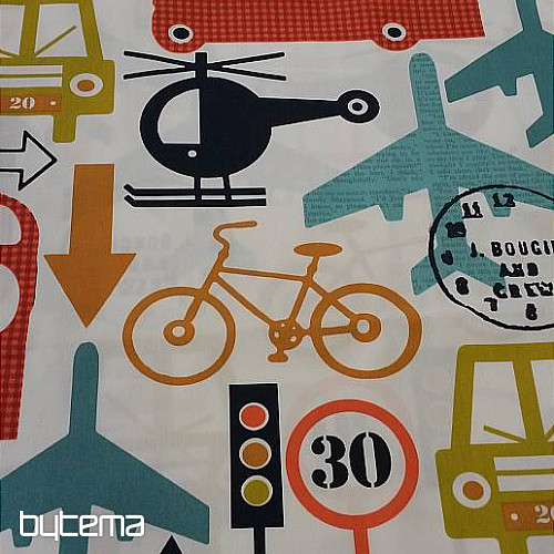 Tessuto decorativo per bambini TRANSPORT, TRAFFIC