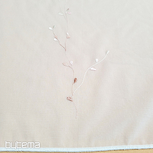 Tenda di lusso ricamata GERSTER 11545 bianco - salmone