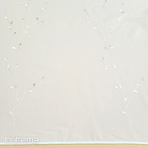 Tenda di lusso ricamata GERSTER 11545 bianco - beige