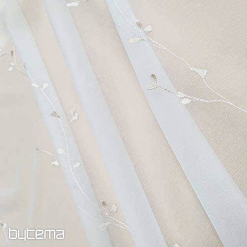 Tenda di lusso ricamata GERSTER 11545 bianco - beige