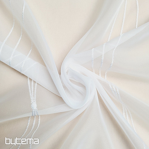 Tenda di lusso ricamata bianca GERSTER 556/0001 bianco