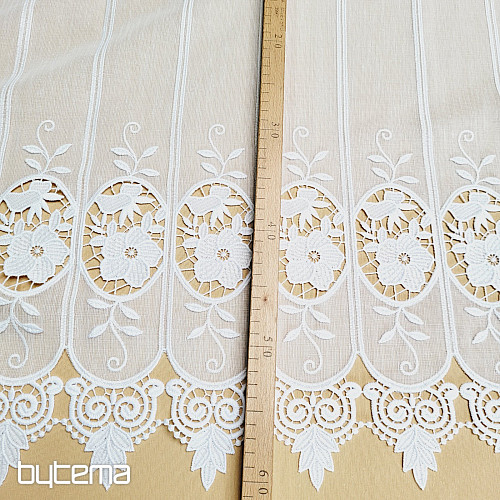Tenda in vetro colorato ricamata 11573