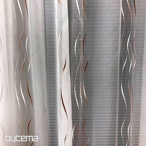 Tenda in voile con ricamo beige Gerster 195/0200